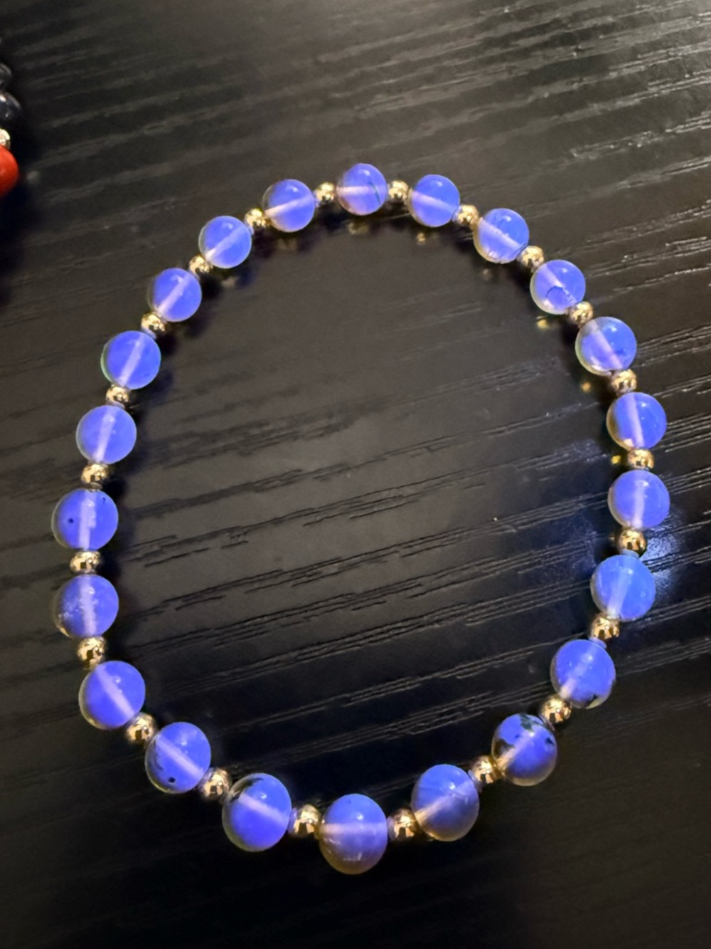 Blue Amber Bracelet 6mm